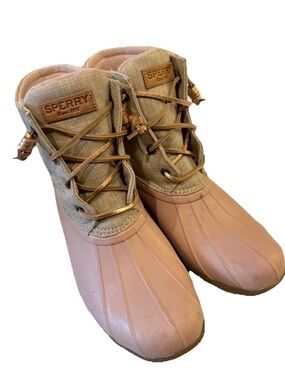Sperry Women's Blush Pink & Tan Duck Boots